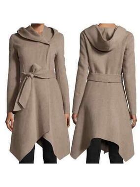 3X HP. Zac Posen Sophia Wool Blend Tie Coat